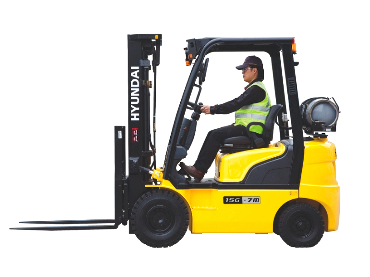Фото №2: Газ-бензиновый вилочный погрузчик Hyundai 15G-7M